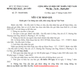 Yêu cầu báo giá 27/06/2025
